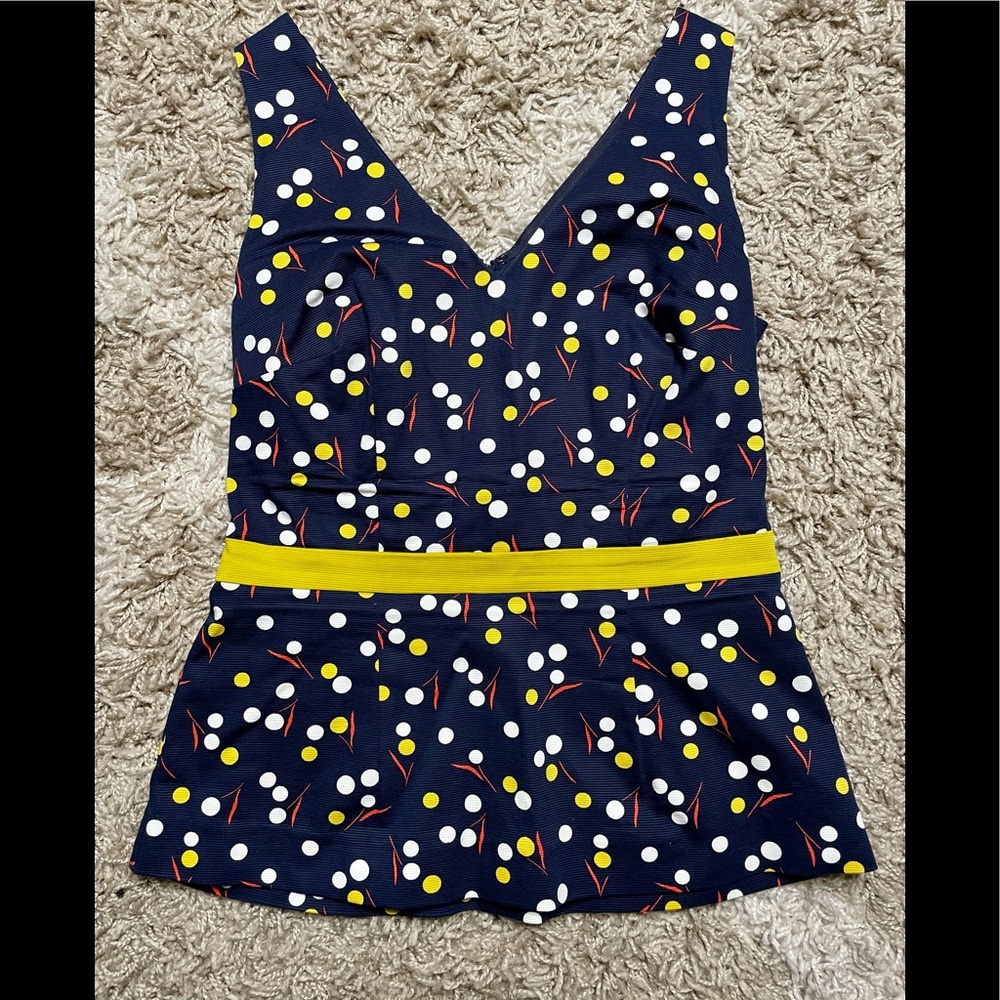 Boden Top Polka Dots V-Neck Cotton